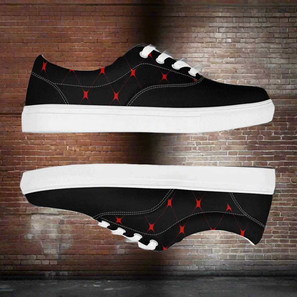 Silk Road | Women’s Lace-up Canvas Shoes | Crimson Diamond 2Tone