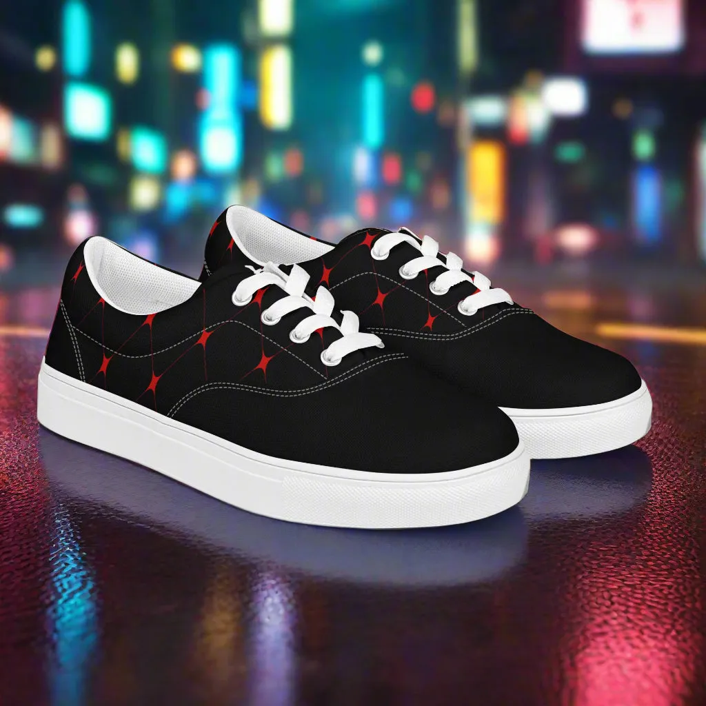 Silk Road | Women’s Lace-up Canvas Shoes | Crimson Diamond 2Tone
