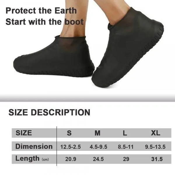 Slip-resistant Waterproof Silicone Shoe Covers -Home/Carpet/reusable/Outdoor/Walking/Boot Suit For Kids/Man/Woman - XL,White