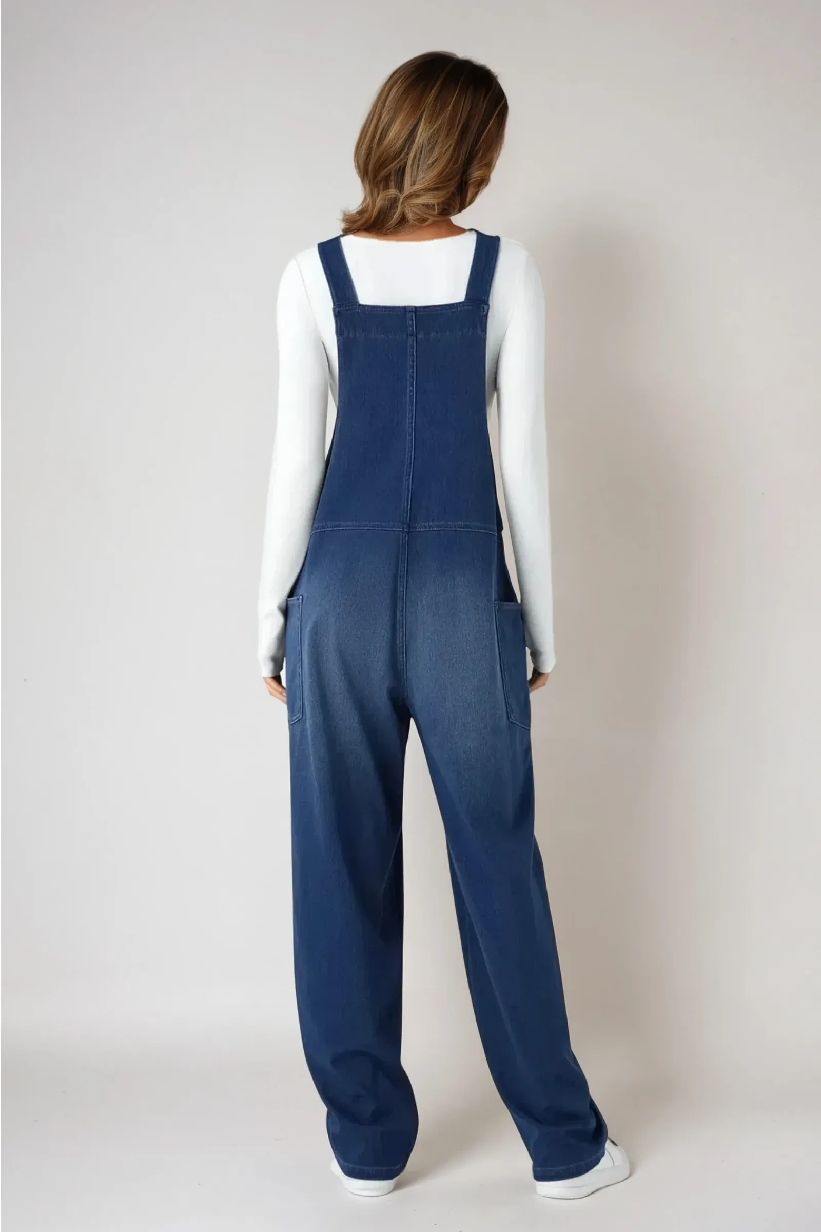 Snugz Super Stretch Denim Dungaree- Dark Blue