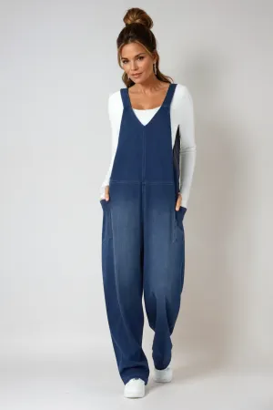 Snugz Super Stretch Denim Dungaree- Dark Blue
