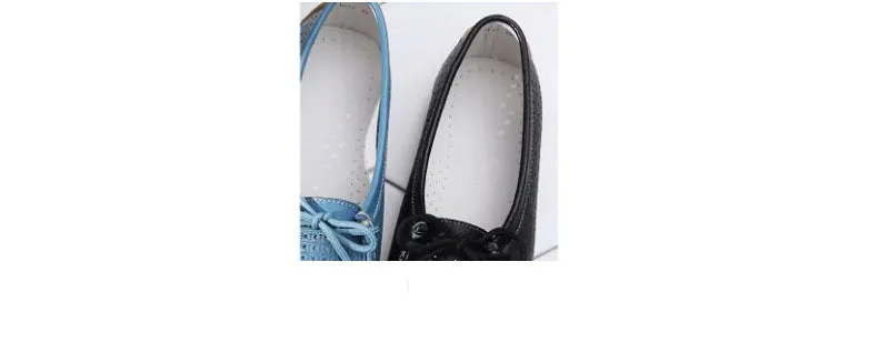 Soft Bottom Pregnant Peas Shoes Four Seasons Flat Shoes A Pedal Mother Shoes Hollow Breathable Casual Single Shoes Female Summer
