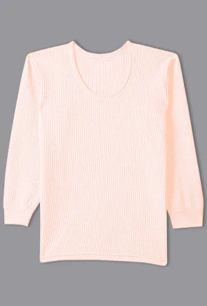 SONA Comfortable Full Sleeves Thermal for Kids Vest Shirt - Peach