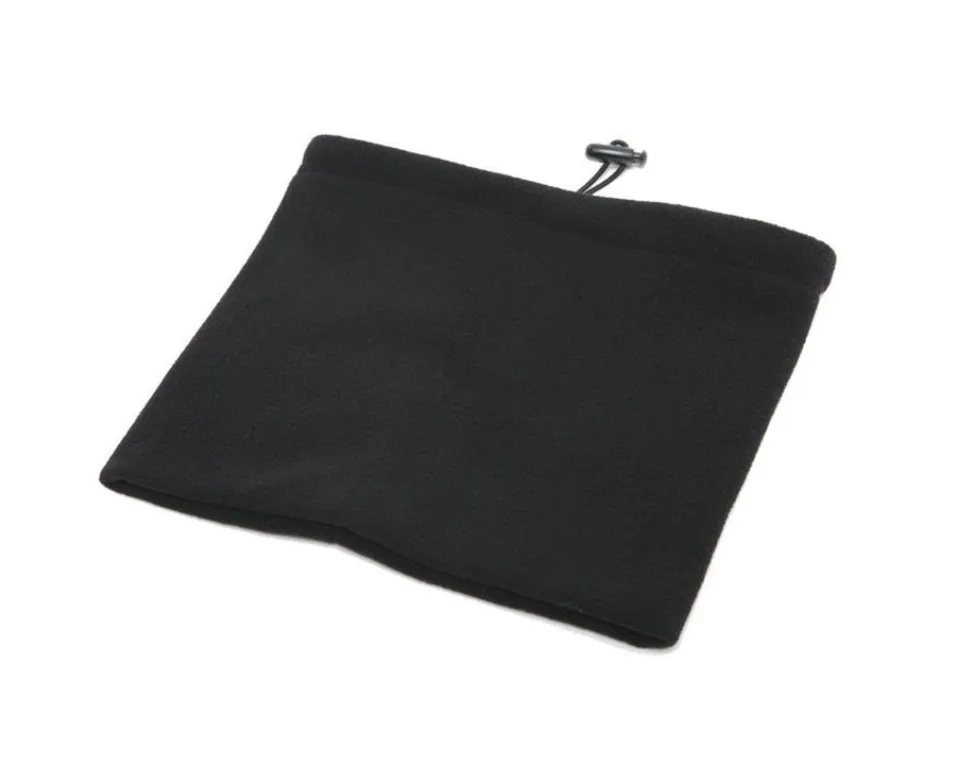 SPORX Polyester Fleece Neck Gaiter Warmer Scarf v2 - Black on Black