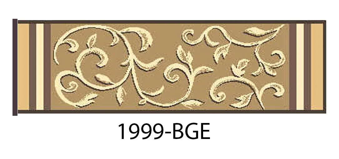 Stair Treads Non Slip - Outdoor Skid Resistant Stair Tread (8.5" x 26") Beautiful Floral Design Stair Mats with Rubber Backing (Beige Floral) Includes 7 pieces