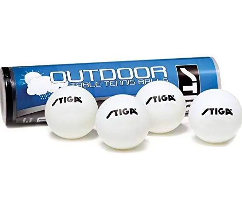 STIGA Water-Resistant, Durable, Outdoor Table Tennis Balls Minimize Wind Resistance (4-Pack)