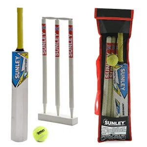 Sunley Sarthak Youth Combo Size 5 for Age Group 10-12 Years Wooden Cricket Kit (Multicolour)