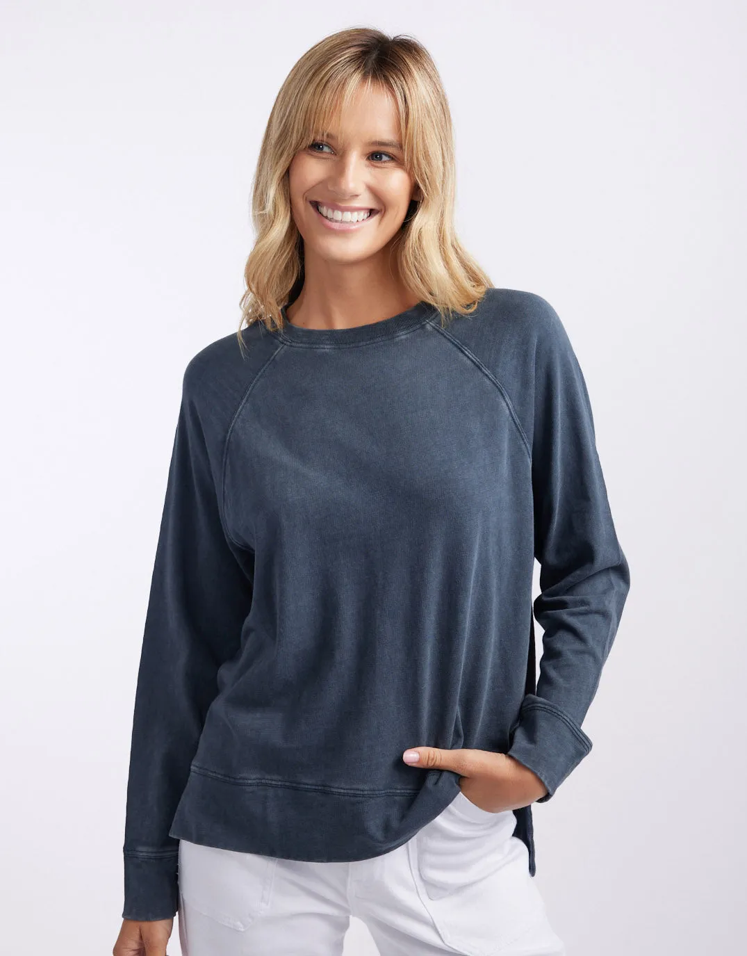 Sunset Throw On Top - Washed Navy