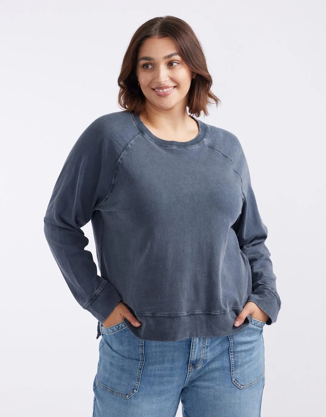 Sunset Throw On Top - Washed Navy