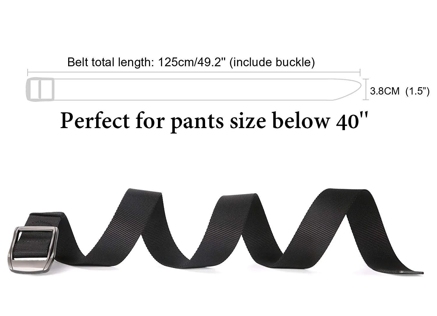 Tactical Heavy Duty Reinforced Nylon Belt for Men Adjustable Military Webbing Belt Strap with Metal Buckle by JASGOOD