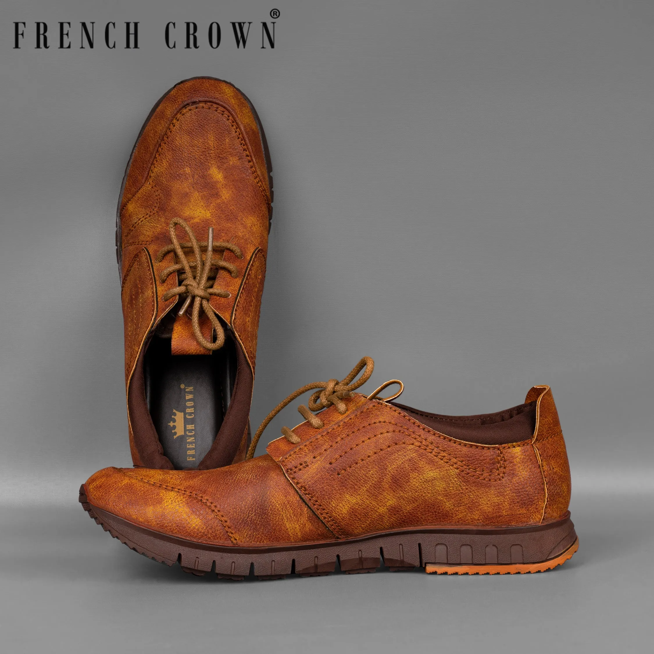Tan Comfortable and Casual Derby Shoes