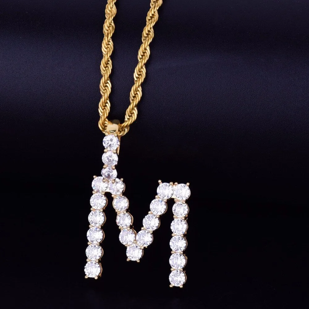 Tennis Initial Letter Necklace