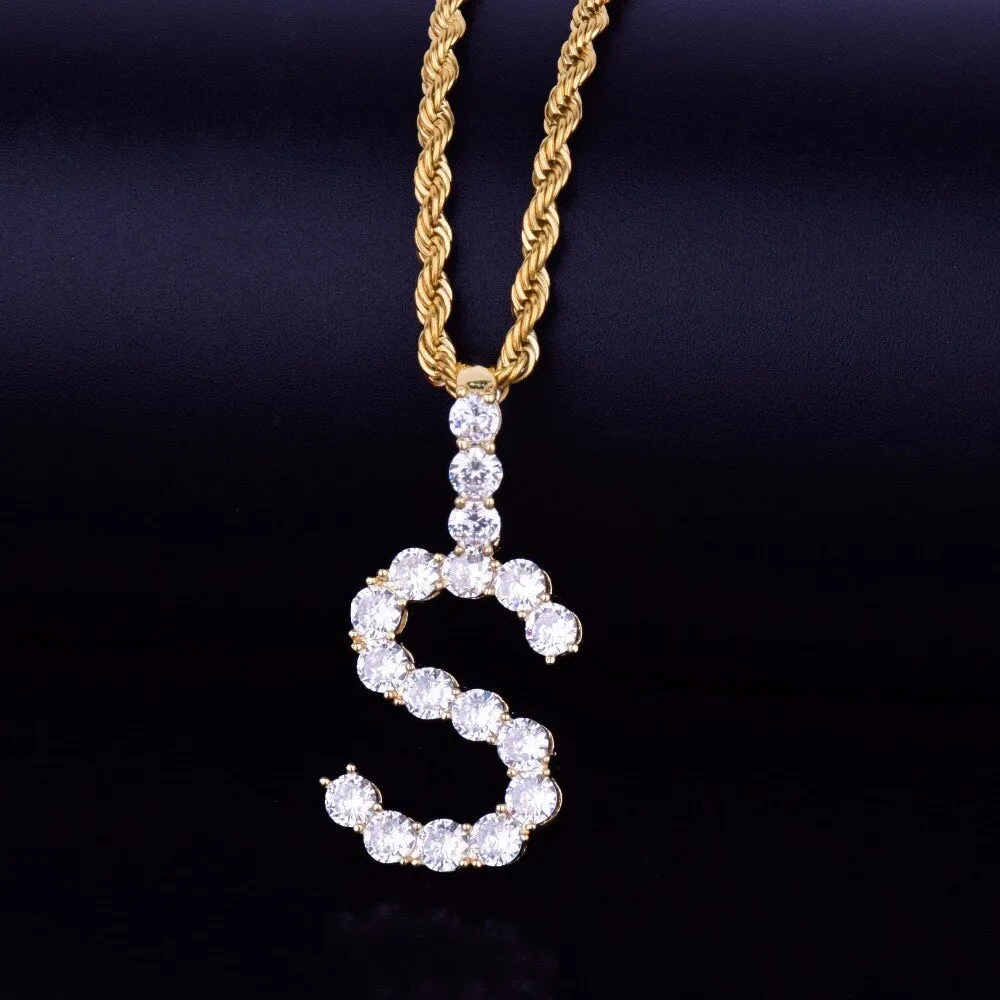 Tennis Initial Letter Necklace