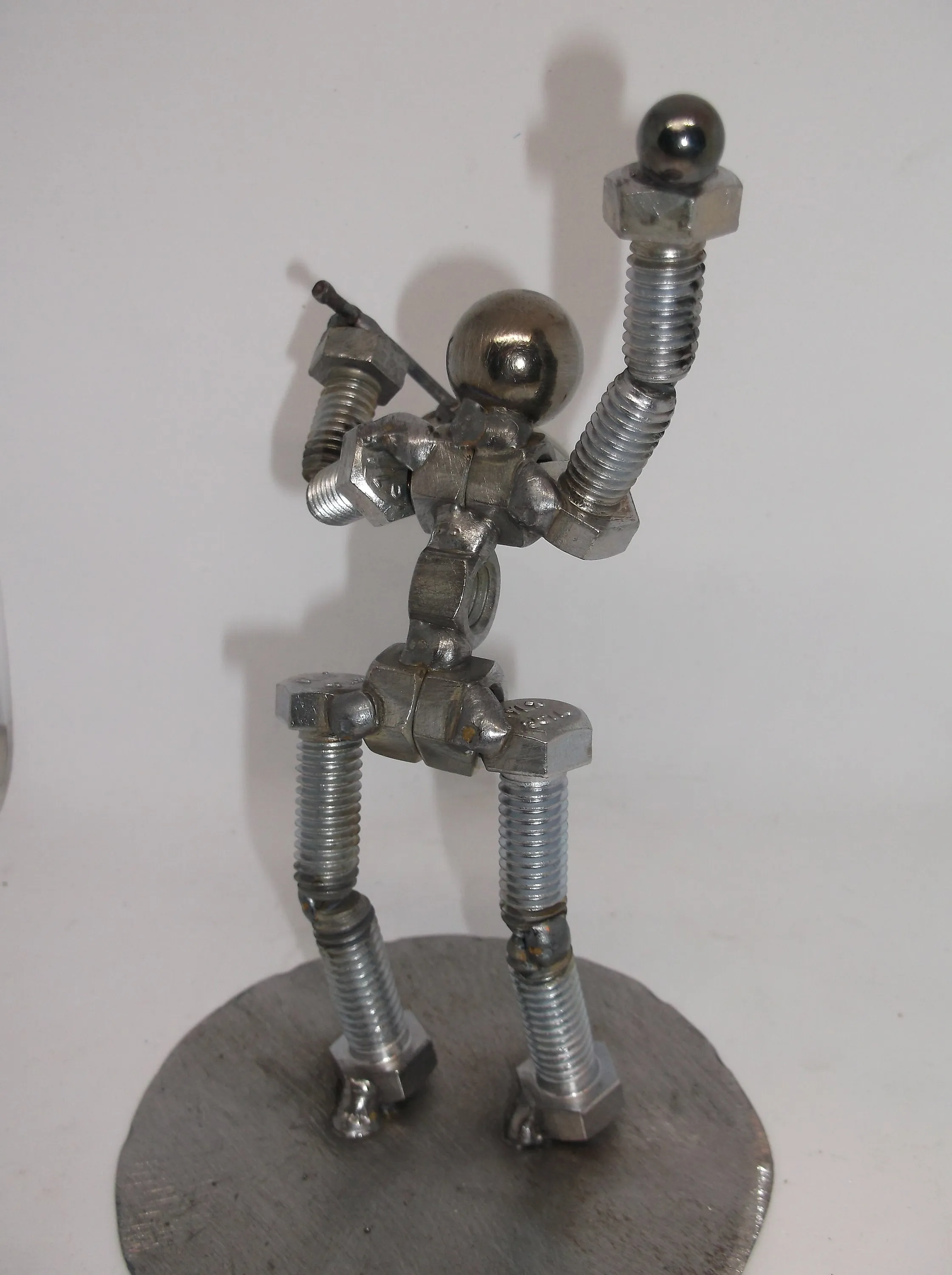 Tennis Player Metal Bolt Figurine, Athlete, Sports figure, Up cycled Welded Art