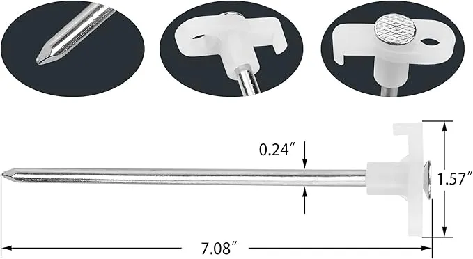Tent Stakes, Galvanized Steel Pop Up Tent Stakes Pegs with Fluorescent Stopper for Pitching Camping Tents Canopy (White)