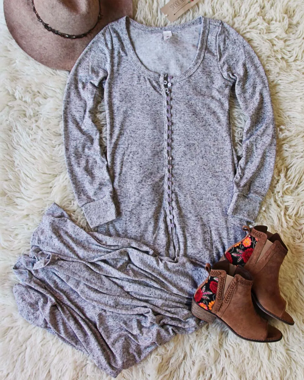 Thermal Knit Maxi Dress