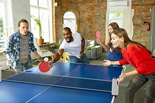 Tigyu Ping Pong Paddle Set of 4 - Table Tennis Paddles - Ping Pong Net for Any Table - Table Tennis Balls - 4 Over Grips - Storage Case
