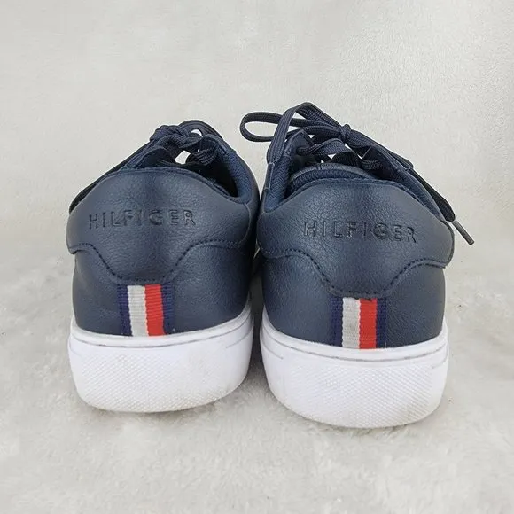 Tommy Hilfiger Brecon Mens Blue Leather  Lace Up Low Top Logo Casual Sneakers 9M