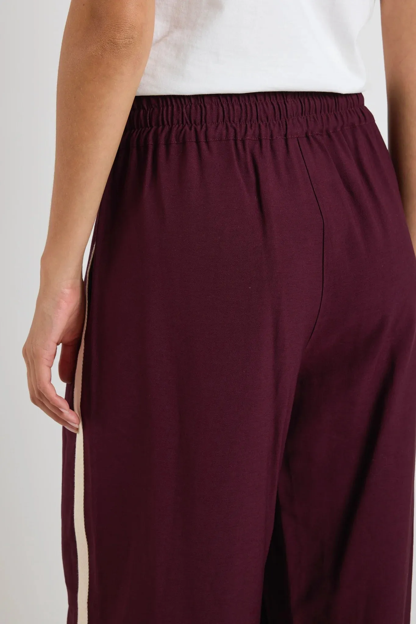 Townie Side Stripe Pant Burgundy