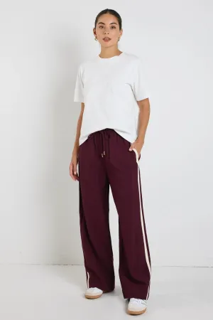 Townie Side Stripe Pant Burgundy