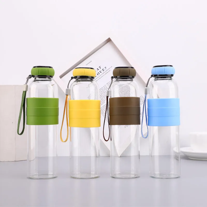 Transparent Glass Sports Water Bottle