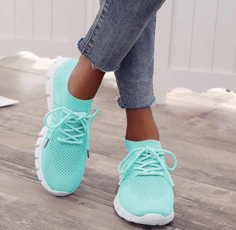 Trendy Mesh Platform Sneakers Socks Shoes Tennis