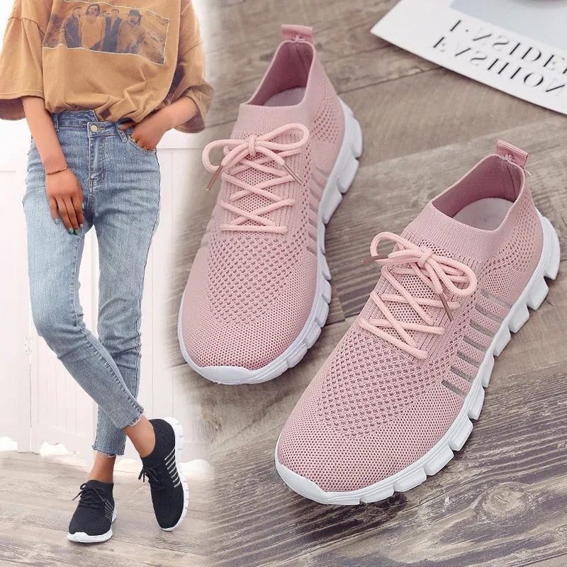 Trendy Mesh Platform Sneakers Socks Shoes Tennis