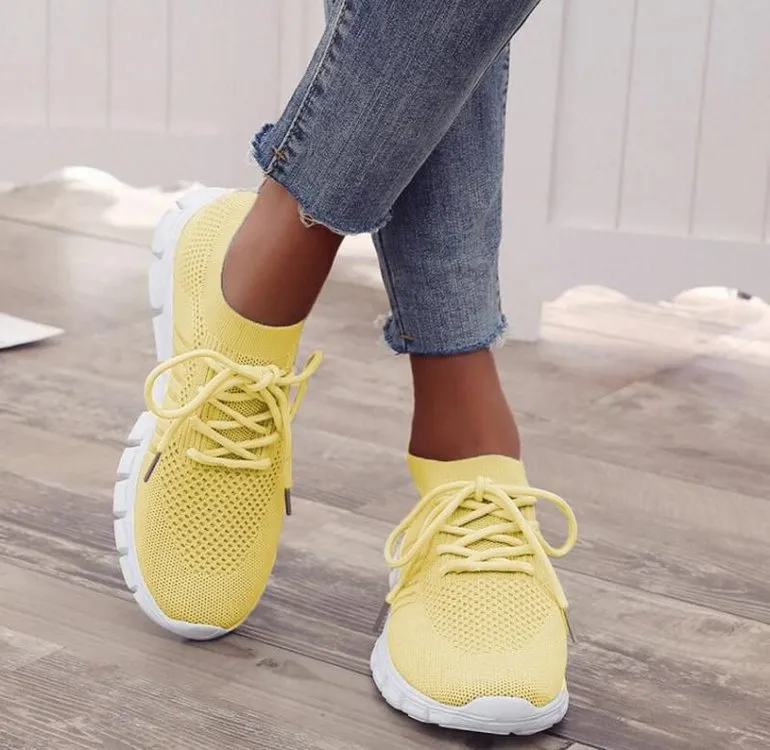 Trendy Mesh Platform Sneakers Socks Shoes Tennis