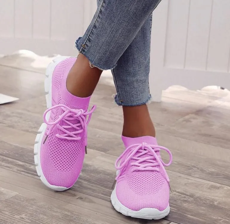Trendy Mesh Platform Sneakers Socks Shoes Tennis