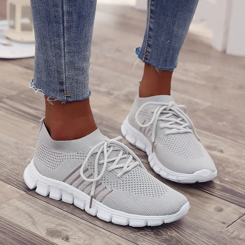 Trendy Mesh Platform Sneakers Socks Shoes Tennis