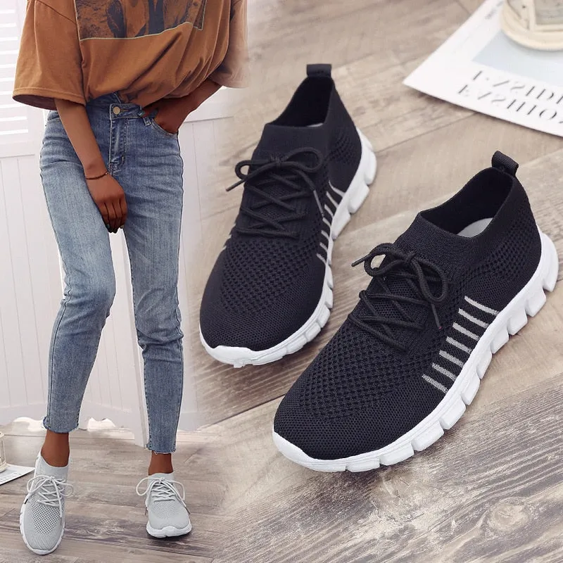Trendy Mesh Platform Sneakers Socks Shoes Tennis