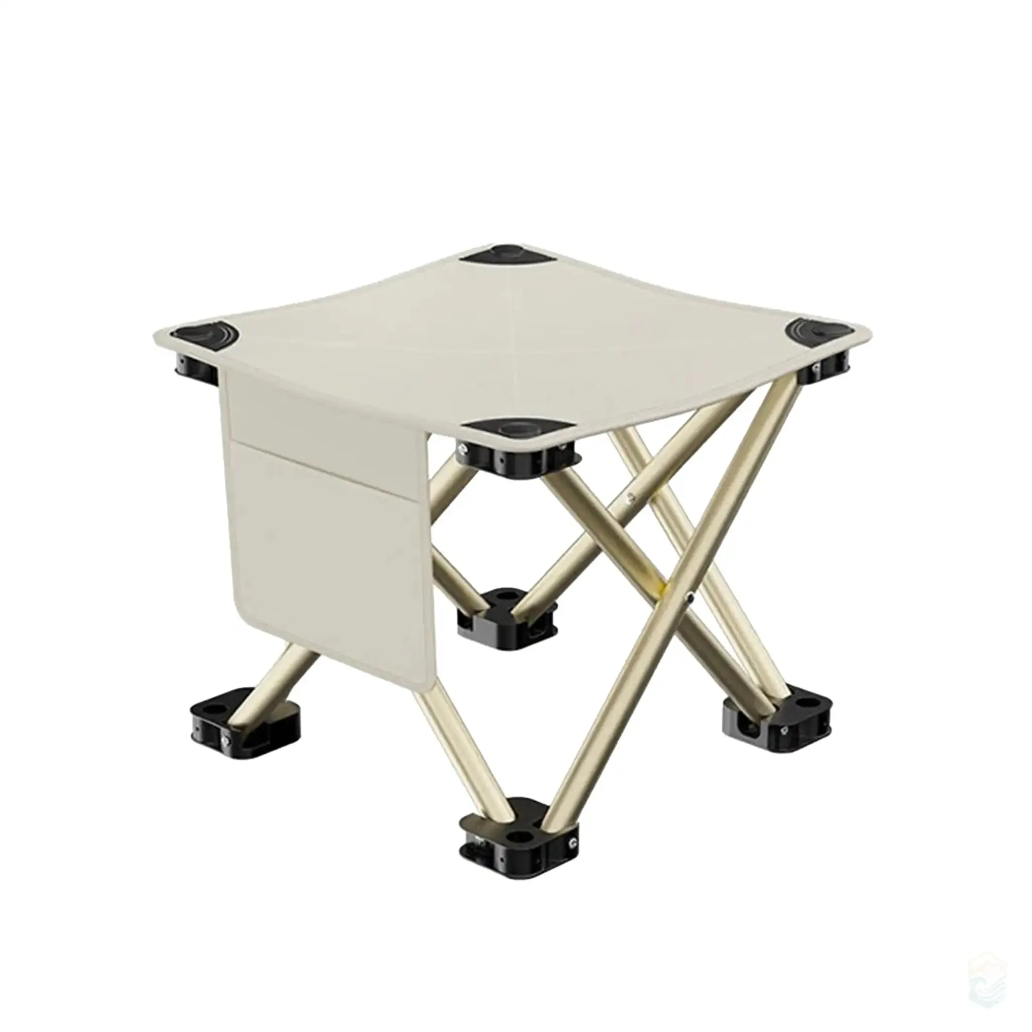 Ultralight Portable Folding Camping Stool with Pocket and Anti-Slip Base - Compact Outdoor Seating