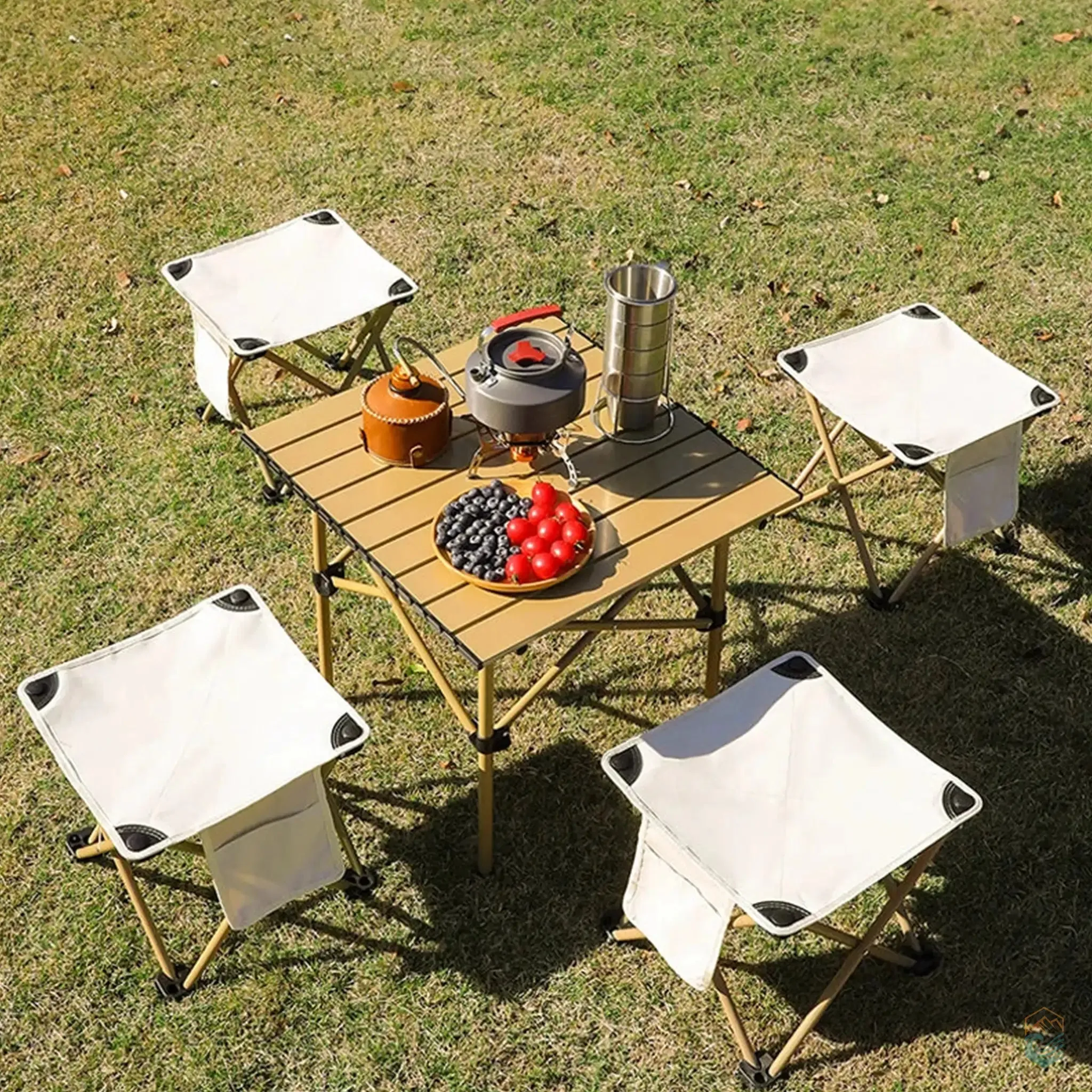 Ultralight Portable Folding Camping Stool with Pocket and Anti-Slip Base - Compact Outdoor Seating