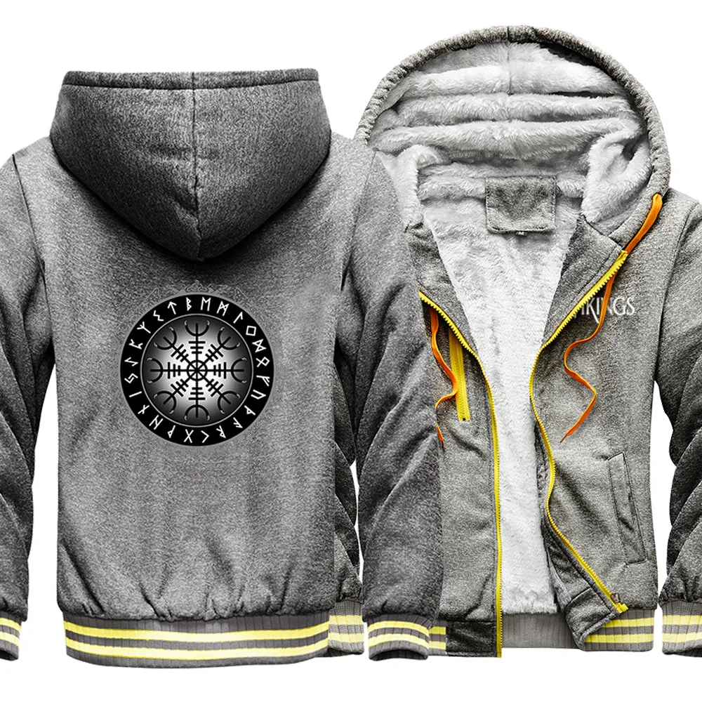 Viking Winter Hoodie with Vegvisir