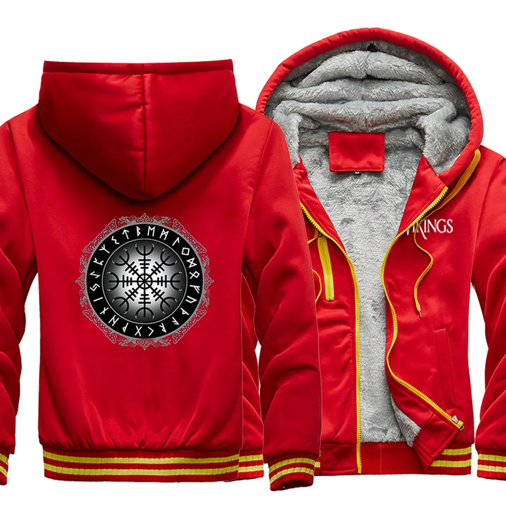 Viking Winter Hoodie with Vegvisir