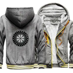 Viking Winter Hoodie with Vegvisir