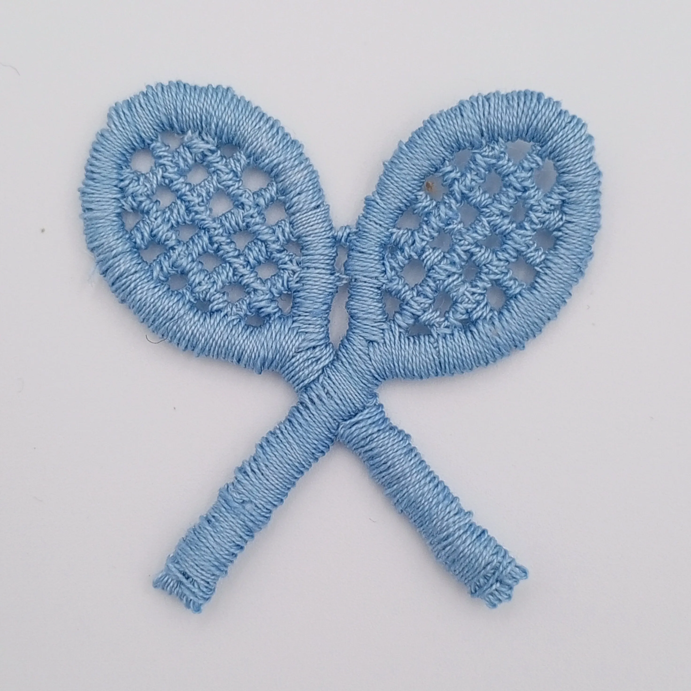 VINTAGE Tennis Patches light blue Embroidered Appliques #917