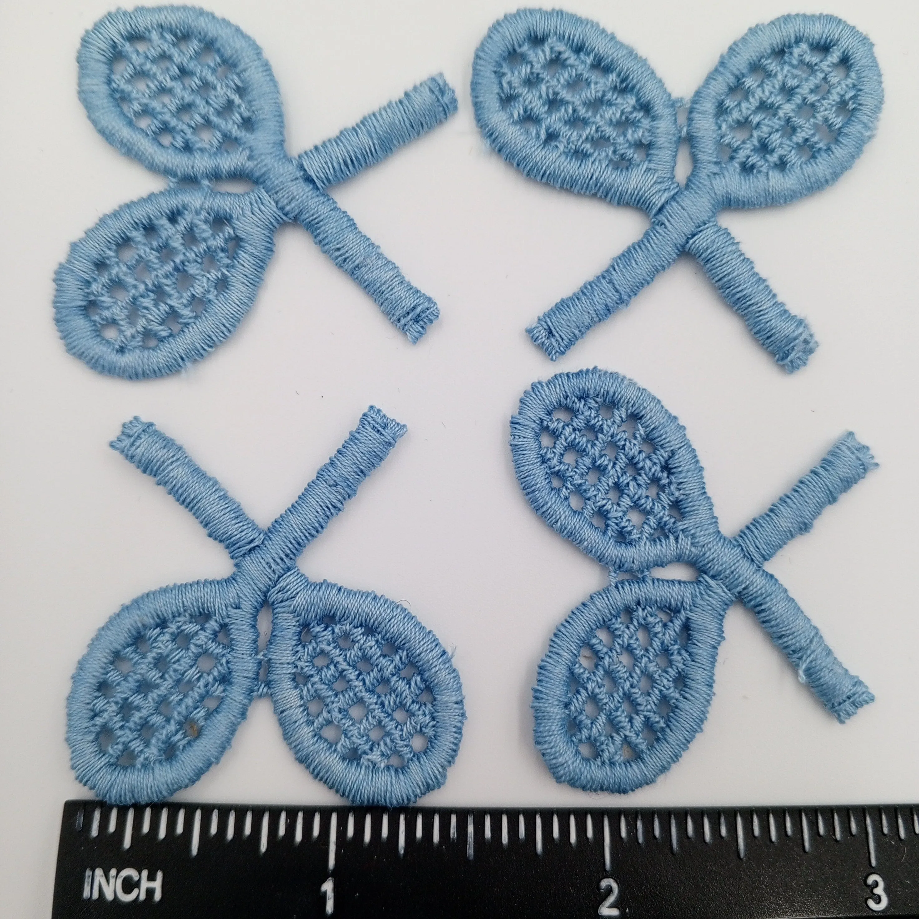 VINTAGE Tennis Patches light blue Embroidered Appliques #917