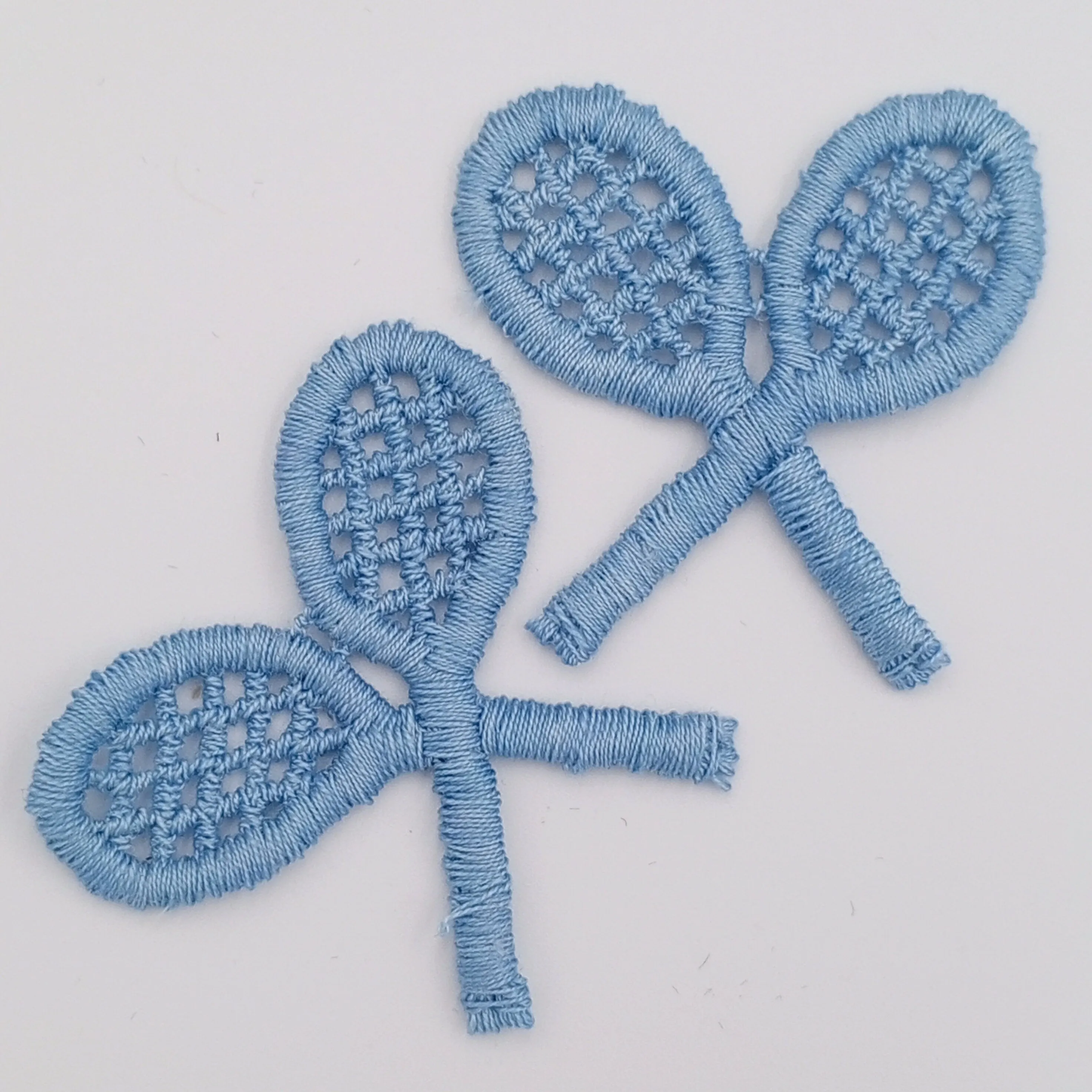 VINTAGE Tennis Patches light blue Embroidered Appliques #917