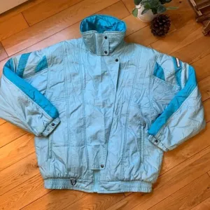 Vintage Descente blue winter ski outdoor jacket insulated retro 80’s shiny sz LG