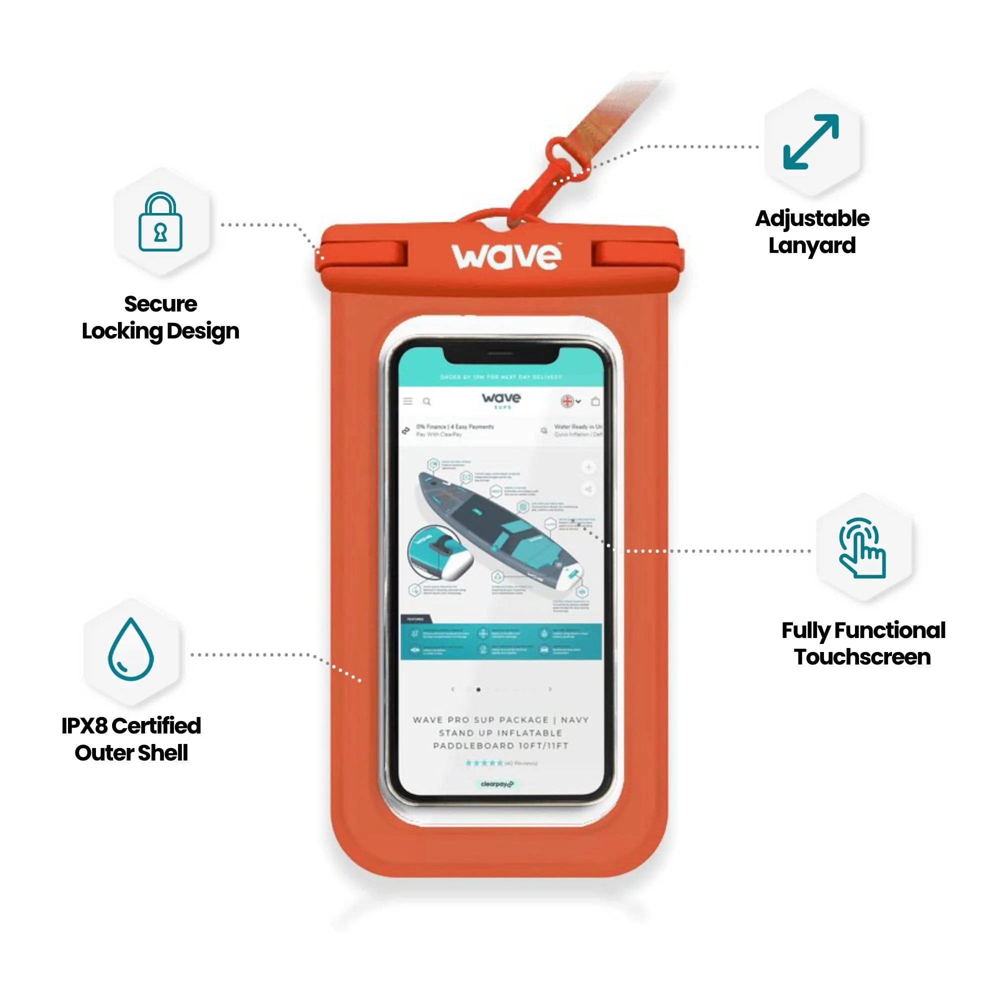 Waterproof Phone Cover | Orange