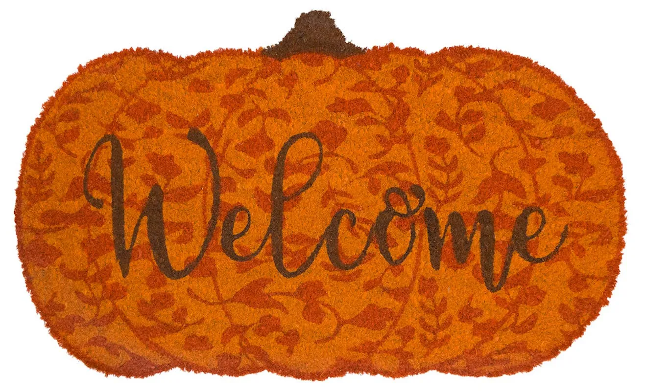 Welcome Pumpkin Natural Fiber Coir Doormat