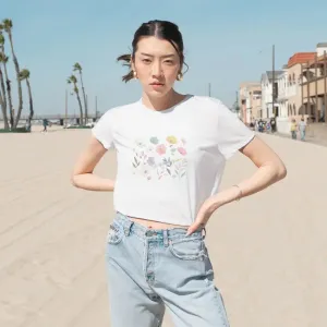 Wild Spring Flowers Flowy Cropped Tee with Modern Chic