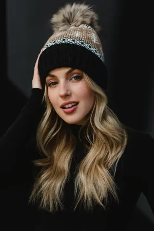 Winter Pattern Pom Hat