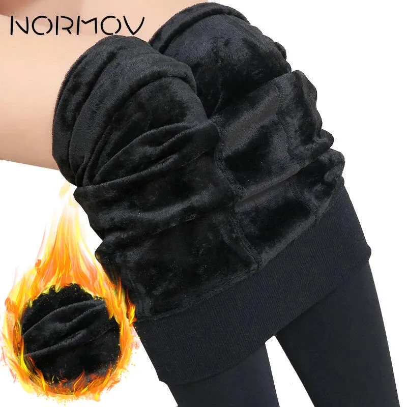 Winter Velvet Leggings for Women - High Waist Thermal Cashmere Pantyhose