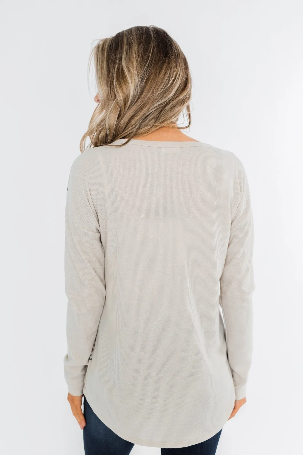 Winter Wonderland Thermal Top- Beige