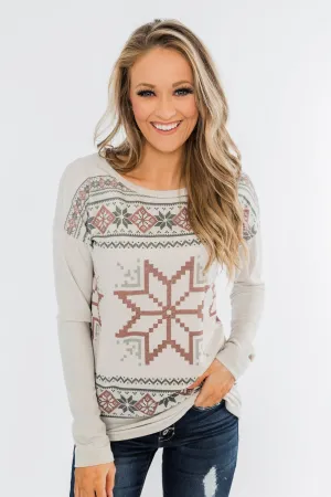Winter Wonderland Thermal Top- Beige