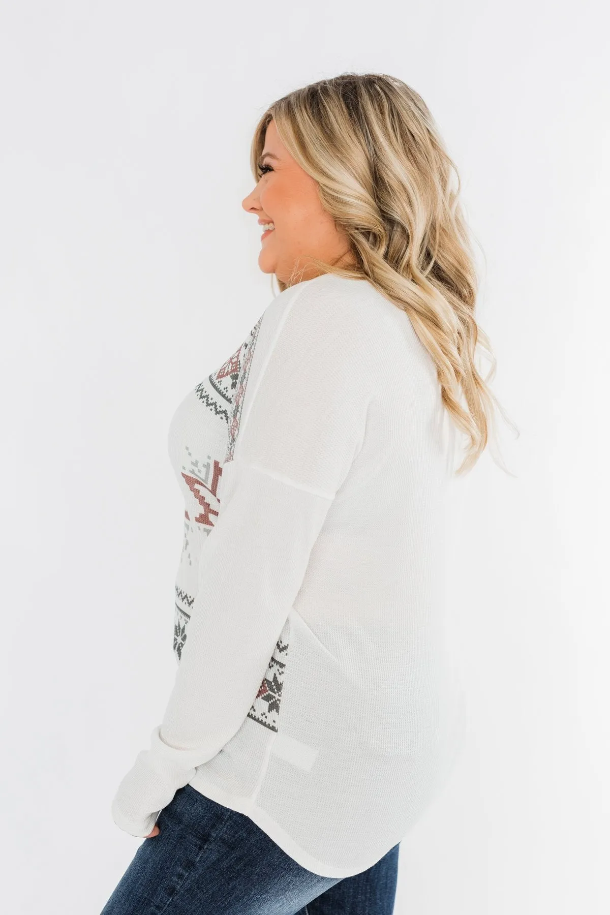 Winter Wonderland Thermal Top- Ivory