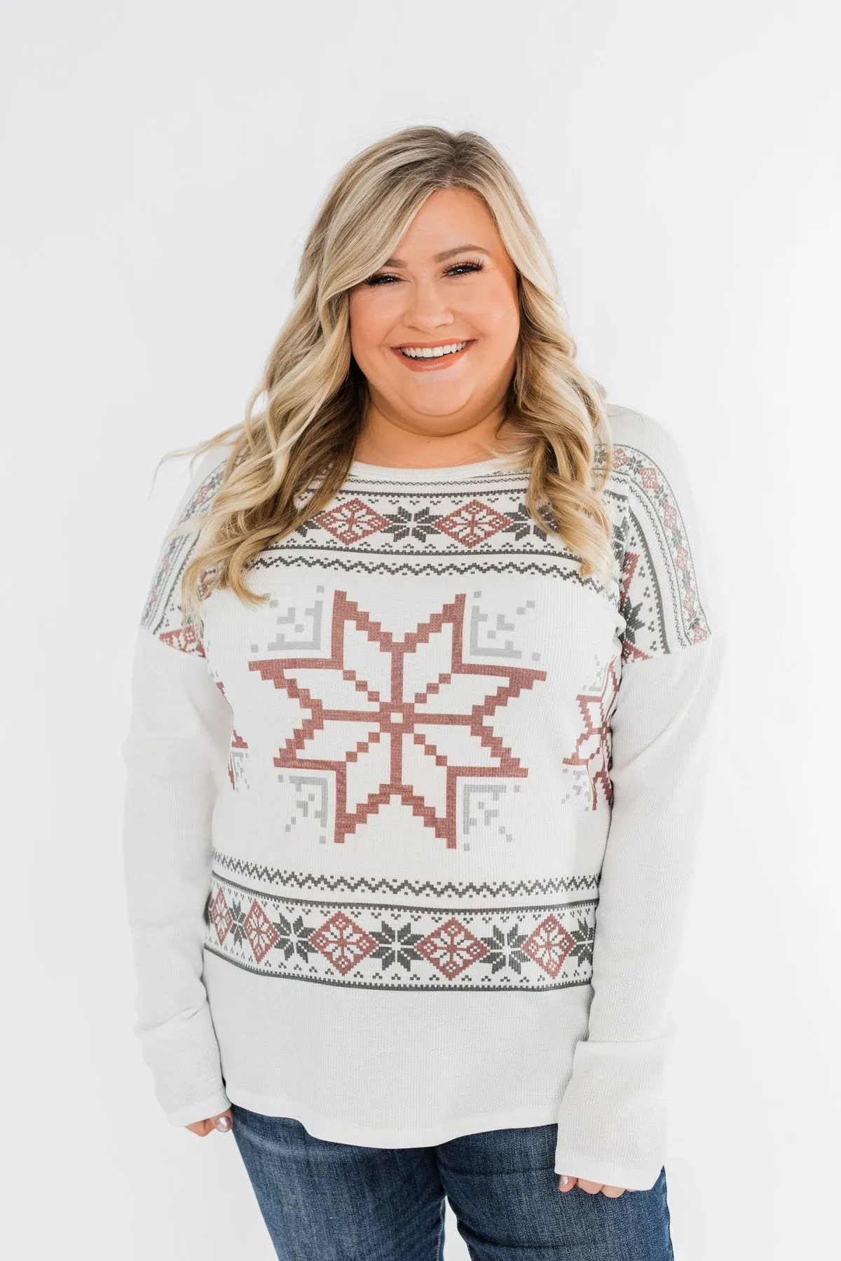 Winter Wonderland Thermal Top- Ivory