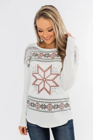 Winter Wonderland Thermal Top- Ivory